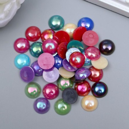Decor for creativity Plastic "Half -Pesterpoline Tsvetn. Purvalum" set40 pcs 1.4x1.4x0.4 cm mix