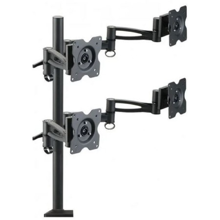 Kromax Office-4 bracket, for 4 monitors, inclined-vatar, 15 "-32", up to 4x8 kg, black