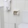 A holder for toilet paper with a shelf, 18 × 11.5 × 12 cm, white color