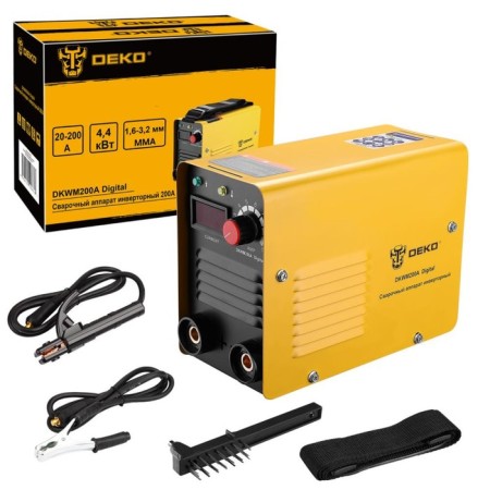 Welding apparatus inverter 200a Deko DKWM200A Digital, 4400 W, 20-200 A, D = 1.6-3.2 mm