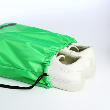 A bag for shoes on a lace, “ZFTS”, a reflective strip, green color-3