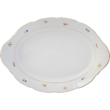 NATALIE bread dish, decor "Small flowers, gold laying", 33 x 20 x 5 cm