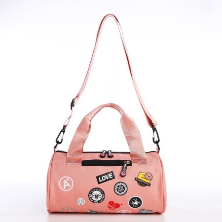Youth bag with a zipper, pink color