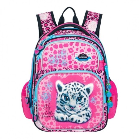 Frame backpack 35 x 28 x 15 cm, Across 178, filling: bag, pencil case, pink ACR22-178-5-1