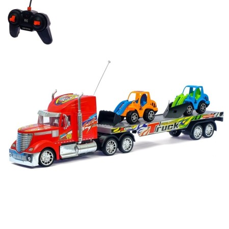 Avtobos radio -controlled truck, with tractors, works from batteries, mix