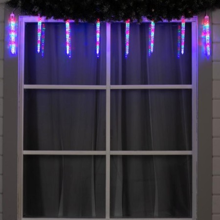 Garland “icicles rhyflated” 2.5 × 0.3 m, IP65, transparent thread, 192 LED, glow of multi with the effect of 12 V effect-2