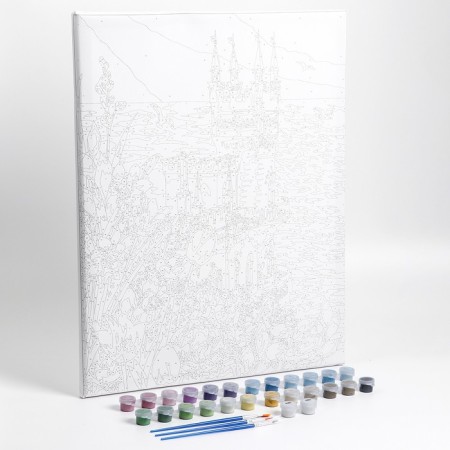 Picture on numbers on canvas with a subframe "Castle", 40 x 50 cm-1