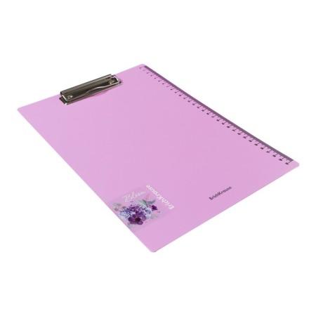 Plastic tablet with A4 clamp, Erichkrause "Matt Pastel Bloom", scale 30cm, in a package, mix-5