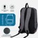 School backpack from textiles with lightning, 5 pockets, Fulldorn, gray/blue color