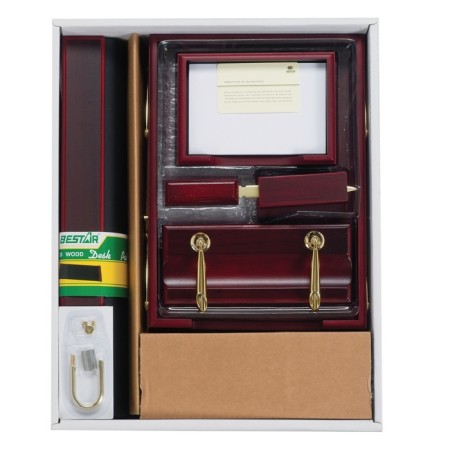 Set a desktop Bestar artemis, wood, 10 objects, a double tray, a red tree-1