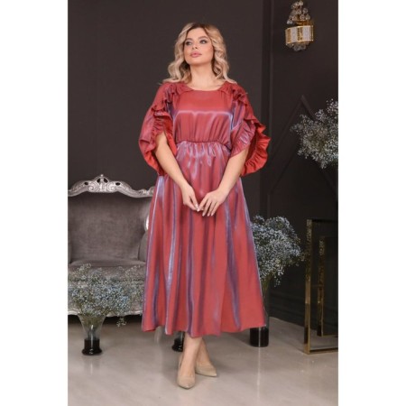 Female dress, size 50, terracotta color-2