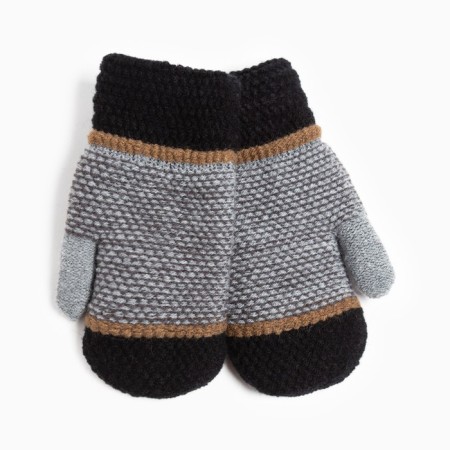 Baby mittens, black/dark gray color, size 16 (8-10 years)