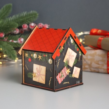 New Year's tea house "Happiness in NG" 10.5x9.5x12 cm-1