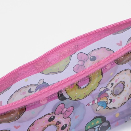 Lightning, PVC, lilac color cosmetic bag-2