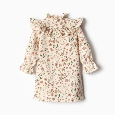 Платье для девочки MINAKU: Cotton collection цвет бежевый, р-р 122-5