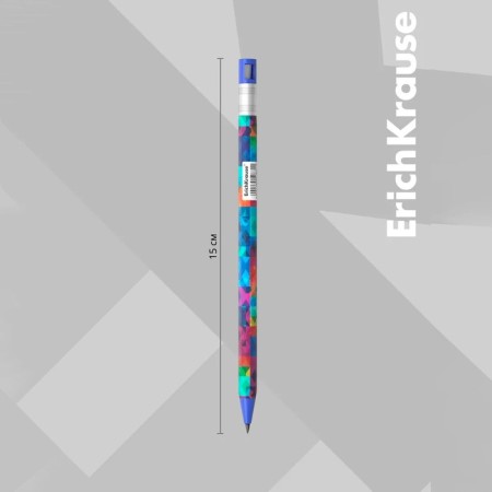Mechanical pencil Erichkrause "Colortouch Patchwork", Grifel D = 2.0 mm, with a grief, "Soft-Touch" case with a design, in a tube-2