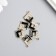 Decor for creativity metal, enamel, rhombs "rhombus" gold with black 1.7x2.2 cm