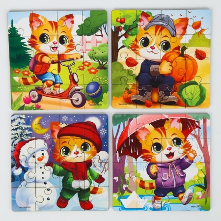 Puzzles wooden development for babies "Seasons"-5