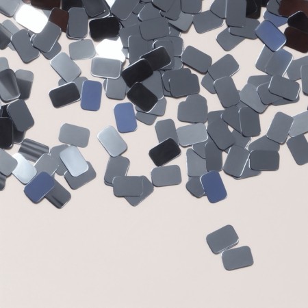 Sequins for the decor of the nails "Disco", silver-1