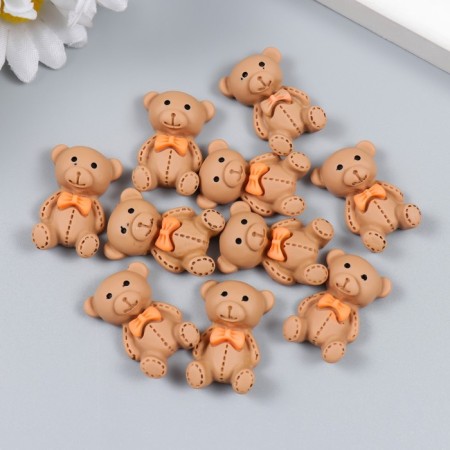 Decor for creativity plastic "Bear with a bow" 3x1 cm-2
