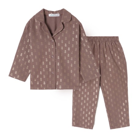 Pajama nursery from a flannel (shirt, trousers) KAFTAN "pineapple", height 134-140, coffee-3