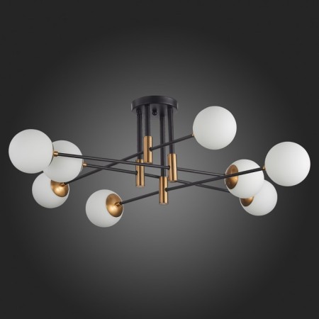 Ceiling Ceiling ST LUCE. SL1203.402.08. Limano. 8x40 watts, E27, 118.5x118.5x3.7 cm, bronze color, black-5