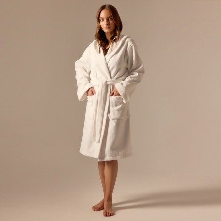 Terry robe with a hood Women's SL Home: Basic "Blanc de Blanc", district XL, 100% HL, 420 g/m2