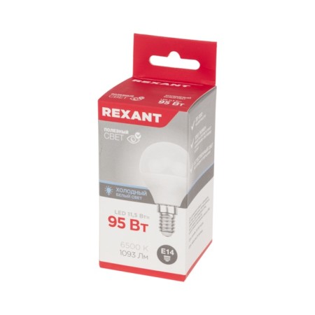 LED LED ball (GL) 11.5W E14 1093LM 6500K Cold light Rexant-2