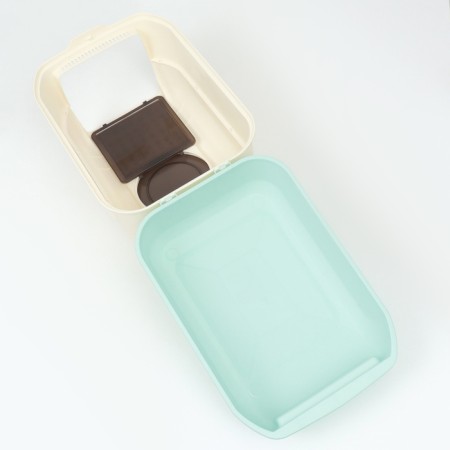 The toilet is closed with a folding top of 36 x 51 x 34 cm, blue-11