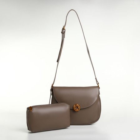 Women's bag on the Textura valve, medium size, color gray-2