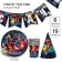 A set of disposable paper utensils, on 6 people "Happy Birthday", transformers