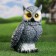 Garden figure "Owl" gray, 18x20x27cm