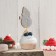 Topper wooden shiny "snowman" silver 5.7x8.5 cm