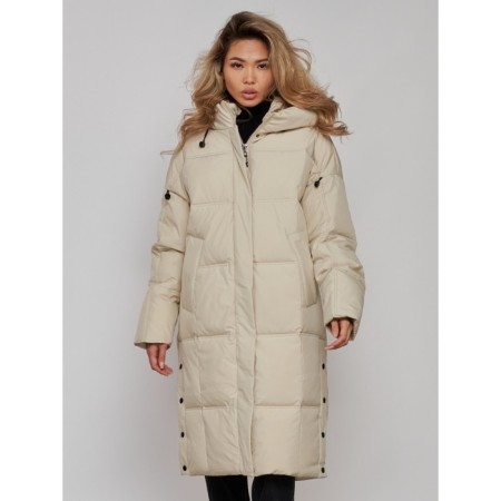 Coat insulated winter female, size 46, beige color-19