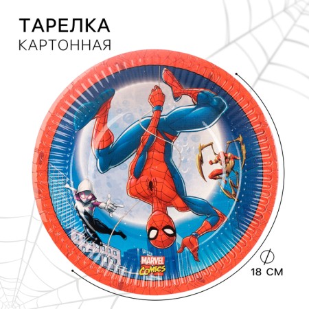 Paper plate "Happy Birthday!", 18 cm, Spider-Man