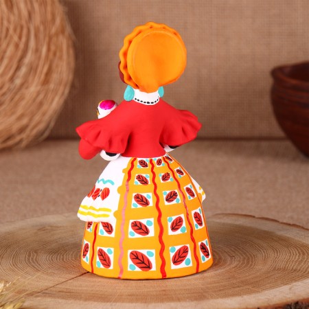 Dymkovo toy "Peasant with ducks", 16 cm, mix-3