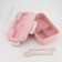 Lunch box, 800 ml, with instruments, 12 x 7.6 x 20 cm, pink