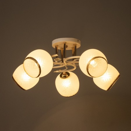 Frida chandelier 5he27 40W white-gold 58x58x27 cm Bayerlux-2