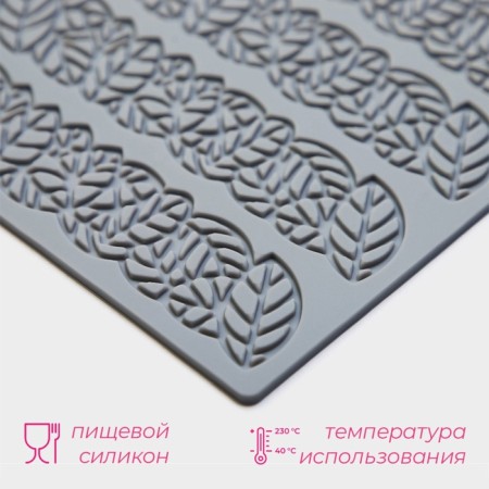 AISING Rug “Leaves”, silicone, 16 × 13 × 0.3 cm, gray color.-1