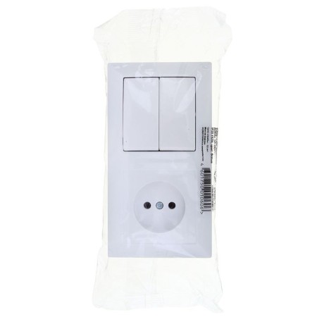 Block "Kuntsevo" Selena 8201, 2 keys, hidden, with a socket, white-2