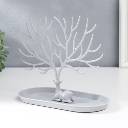 Twizer stand plastic "Deer with branched horns" gray 21.5x12.5x24.5 cm-4