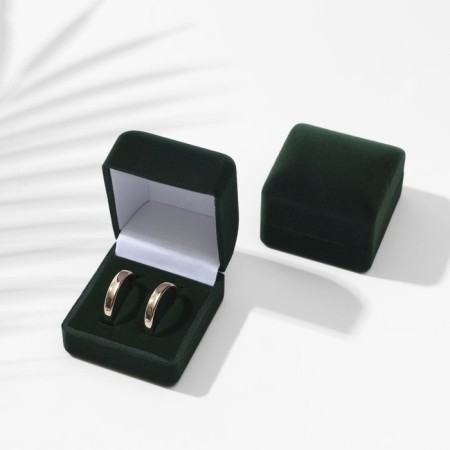 Velvet case for earrings/rings "Emerald" 4.5 × 5, green color, green insert-1