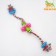 Cable toy with chewing elements "gears", up to 34 cm, up to 100 g, mix of flowers
