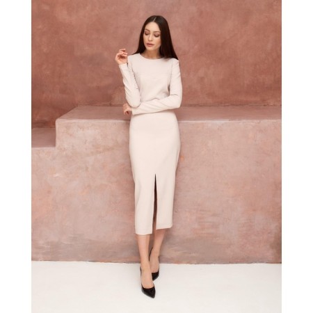 Women's dress Midy Mist, size 50, beige color-3