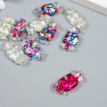Decor for creativity plastic "Star candy with loop" mix 0.4x1.3x2.8 cm-1