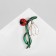 Brooch "Flower" snowdrop with God's cow, color in gold
