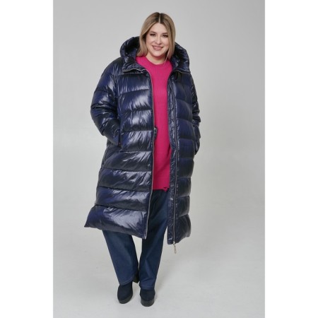 Female coat, size 66, dark blue color-1