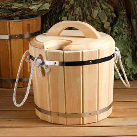 Cedar -pine -pine room, plastic insert, with a lid-2