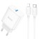 Network charger Hoco C104A, Type-C, 20 W, PD + Qc, Type-C-Lightning, 1 m, white