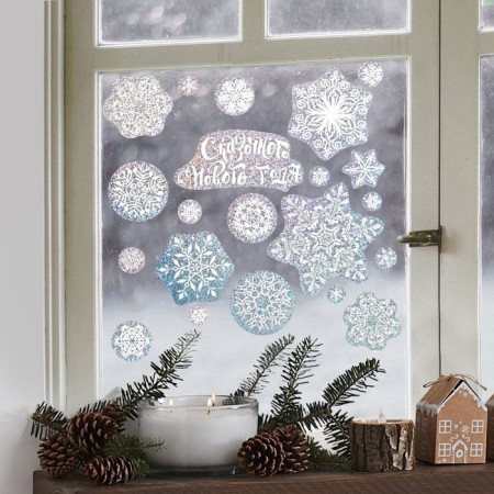 Interior sticker - Snowflakes, 21 x 29.7 cm, New Year-2